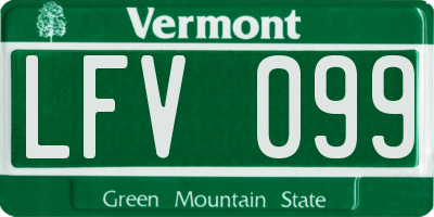 VT license plate LFV099