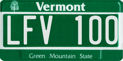 VT license plate LFV100