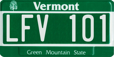 VT license plate LFV101