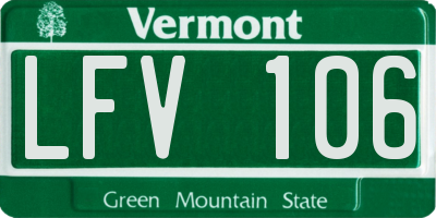 VT license plate LFV106