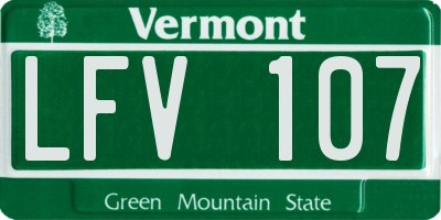 VT license plate LFV107