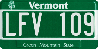 VT license plate LFV109