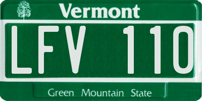 VT license plate LFV110