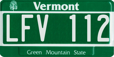 VT license plate LFV112