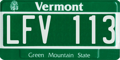 VT license plate LFV113