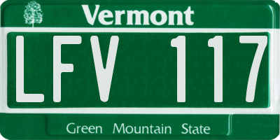 VT license plate LFV117