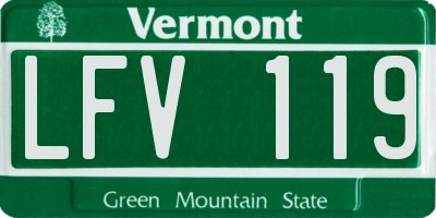 VT license plate LFV119