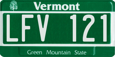 VT license plate LFV121