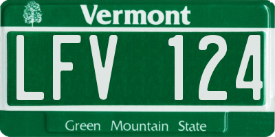 VT license plate LFV124