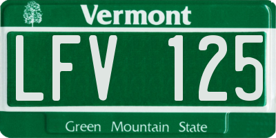 VT license plate LFV125