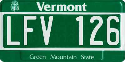 VT license plate LFV126