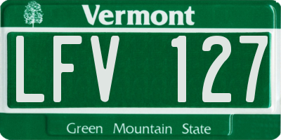 VT license plate LFV127