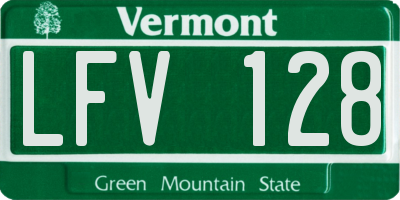 VT license plate LFV128