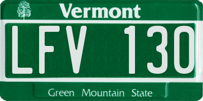 VT license plate LFV130