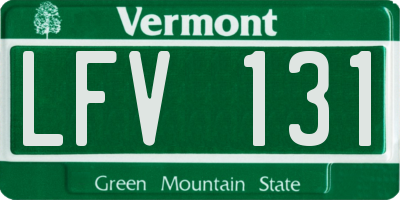 VT license plate LFV131