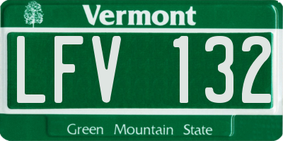VT license plate LFV132