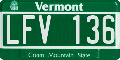VT license plate LFV136