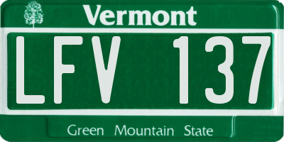 VT license plate LFV137