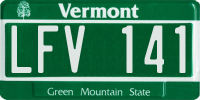 VT license plate LFV141