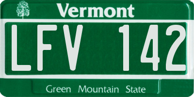 VT license plate LFV142