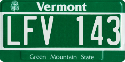 VT license plate LFV143