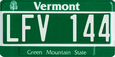 VT license plate LFV144