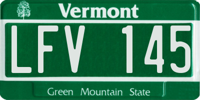 VT license plate LFV145