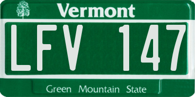 VT license plate LFV147