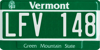 VT license plate LFV148