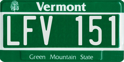 VT license plate LFV151
