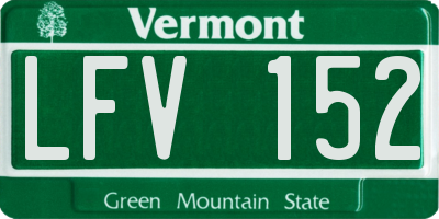 VT license plate LFV152