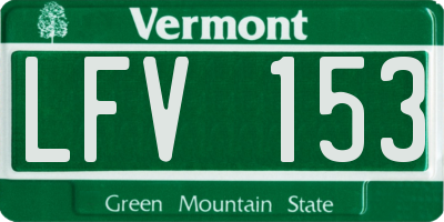 VT license plate LFV153
