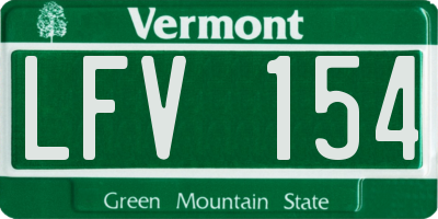 VT license plate LFV154