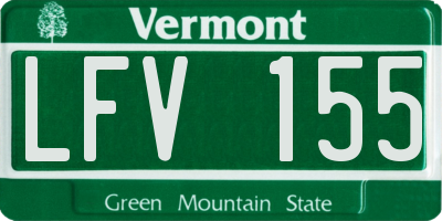 VT license plate LFV155