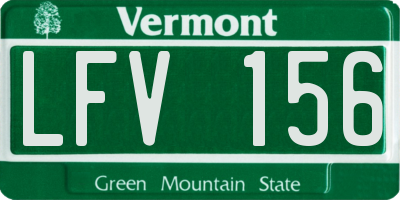 VT license plate LFV156