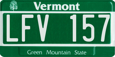 VT license plate LFV157