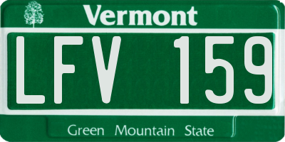 VT license plate LFV159