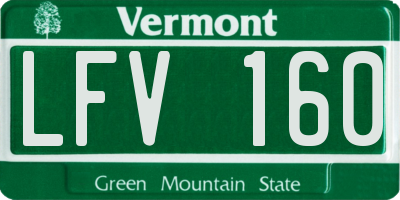 VT license plate LFV160