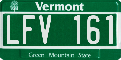 VT license plate LFV161
