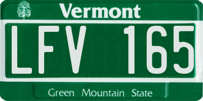 VT license plate LFV165