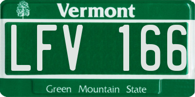 VT license plate LFV166
