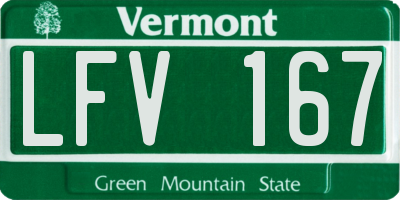 VT license plate LFV167