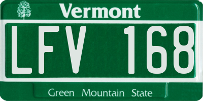 VT license plate LFV168
