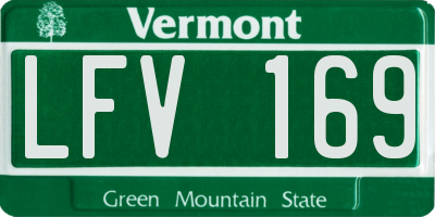 VT license plate LFV169