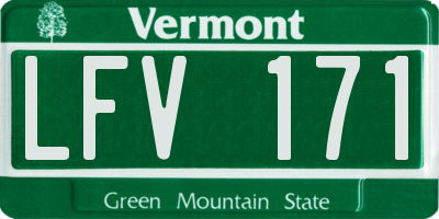 VT license plate LFV171
