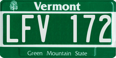 VT license plate LFV172