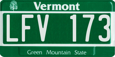 VT license plate LFV173