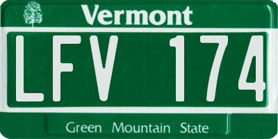 VT license plate LFV174