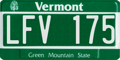VT license plate LFV175