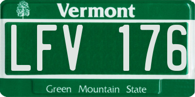 VT license plate LFV176